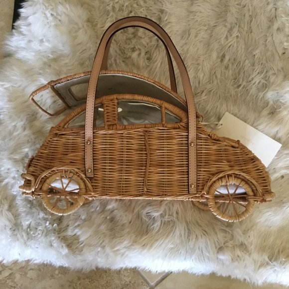 kate spade Handbags - Kate Spade wicker car bag new